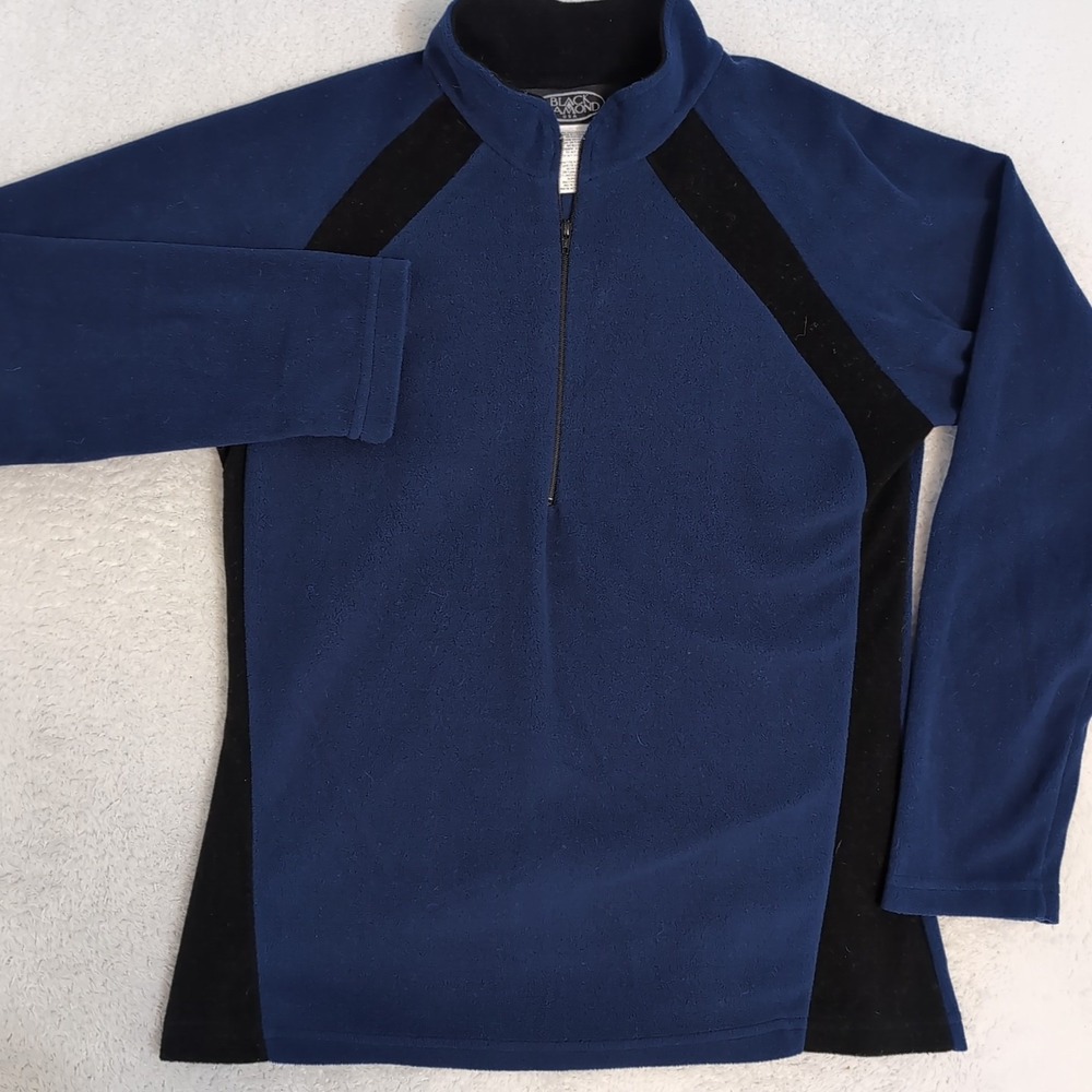 Black Diamond Sweater Womens Large 1/2 Zip Fleece Sweatshirt Vintage Lightweight